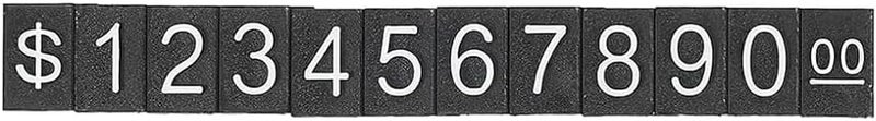 Mollytek 16 Sets Adjustable Price Tag Cube for Jewelry Display Counter Stand Number Letter Dollar Price Block Kit for Retail Shop (Black) - Image 3